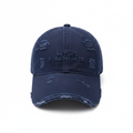 No Time For Romance Distressed Cap Navy – front view