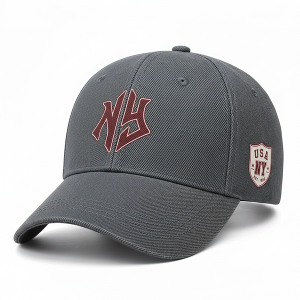 NY Baseball Cap Grey – front view