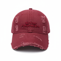 No Time For Romance Distressed Cap Burgundy – front view