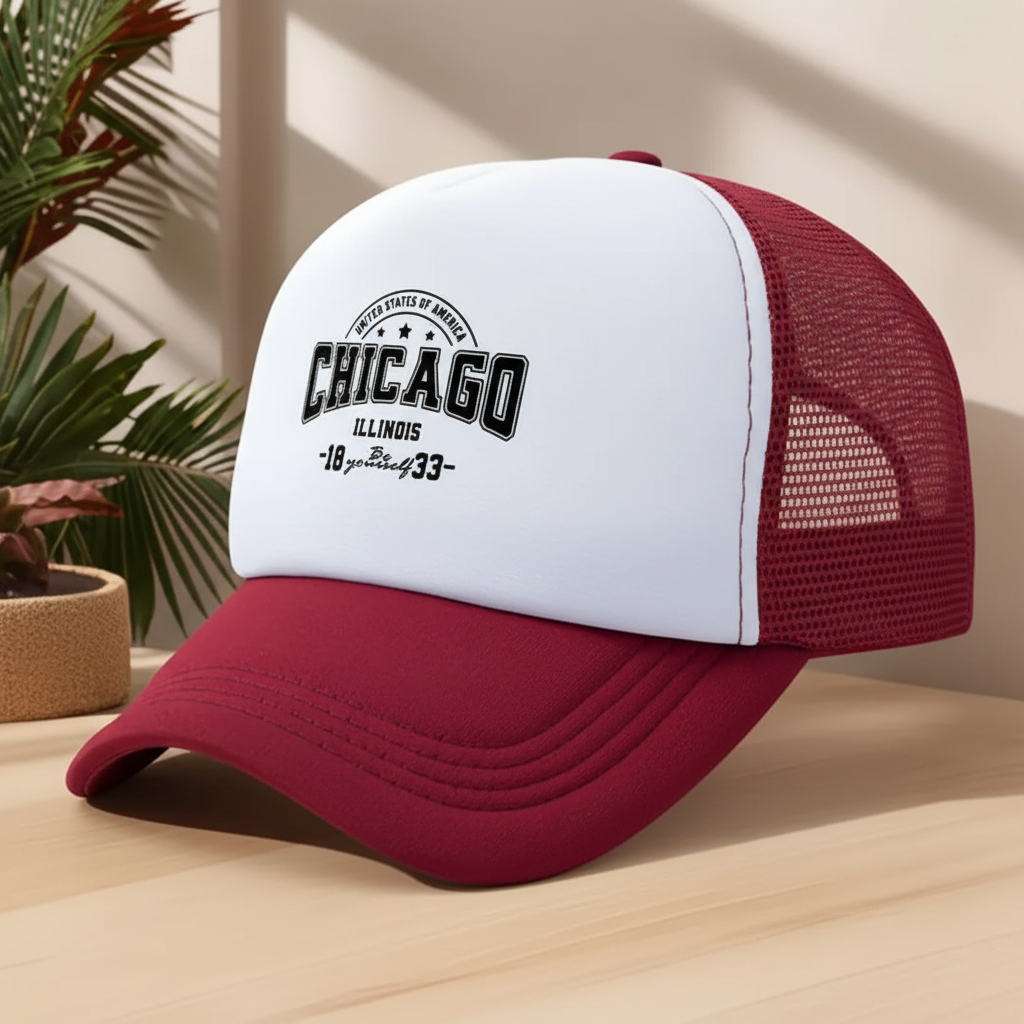 Chicago Illinois trucker cap – side view