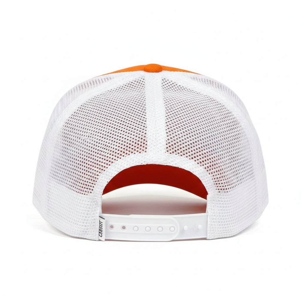 XX Sad Face Trucker Cap back view - white mesh snapback