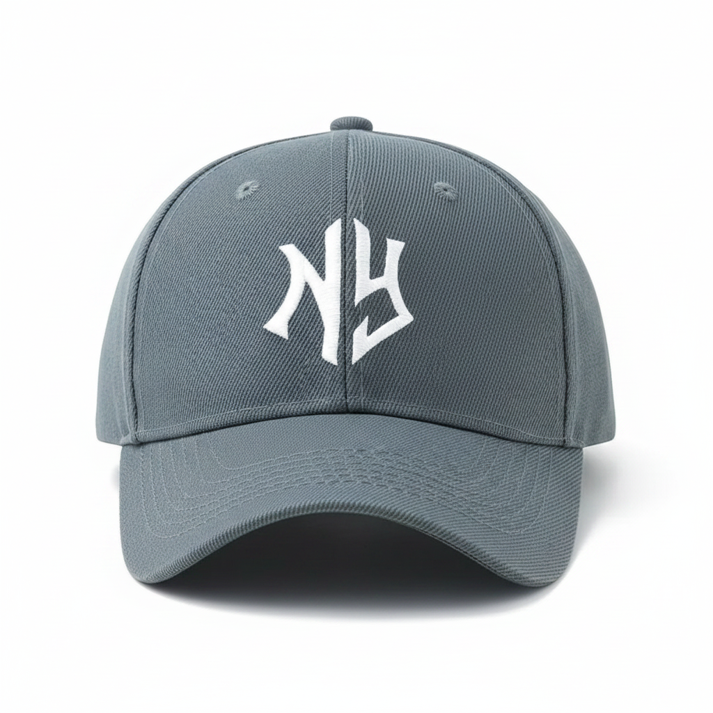 NY Baseball Cap Grey – Right Side View
