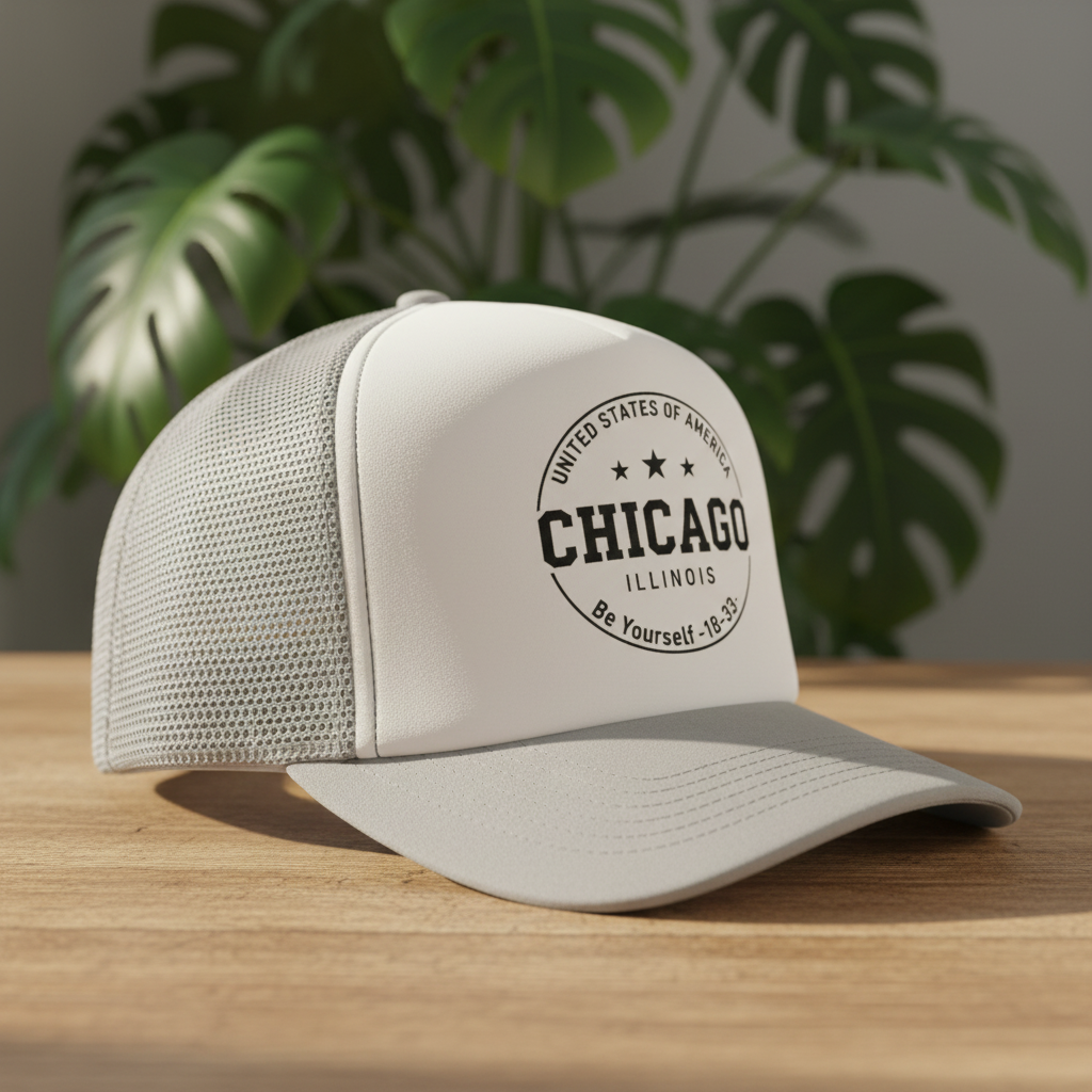 Chicago Illinois trucker cap – side view