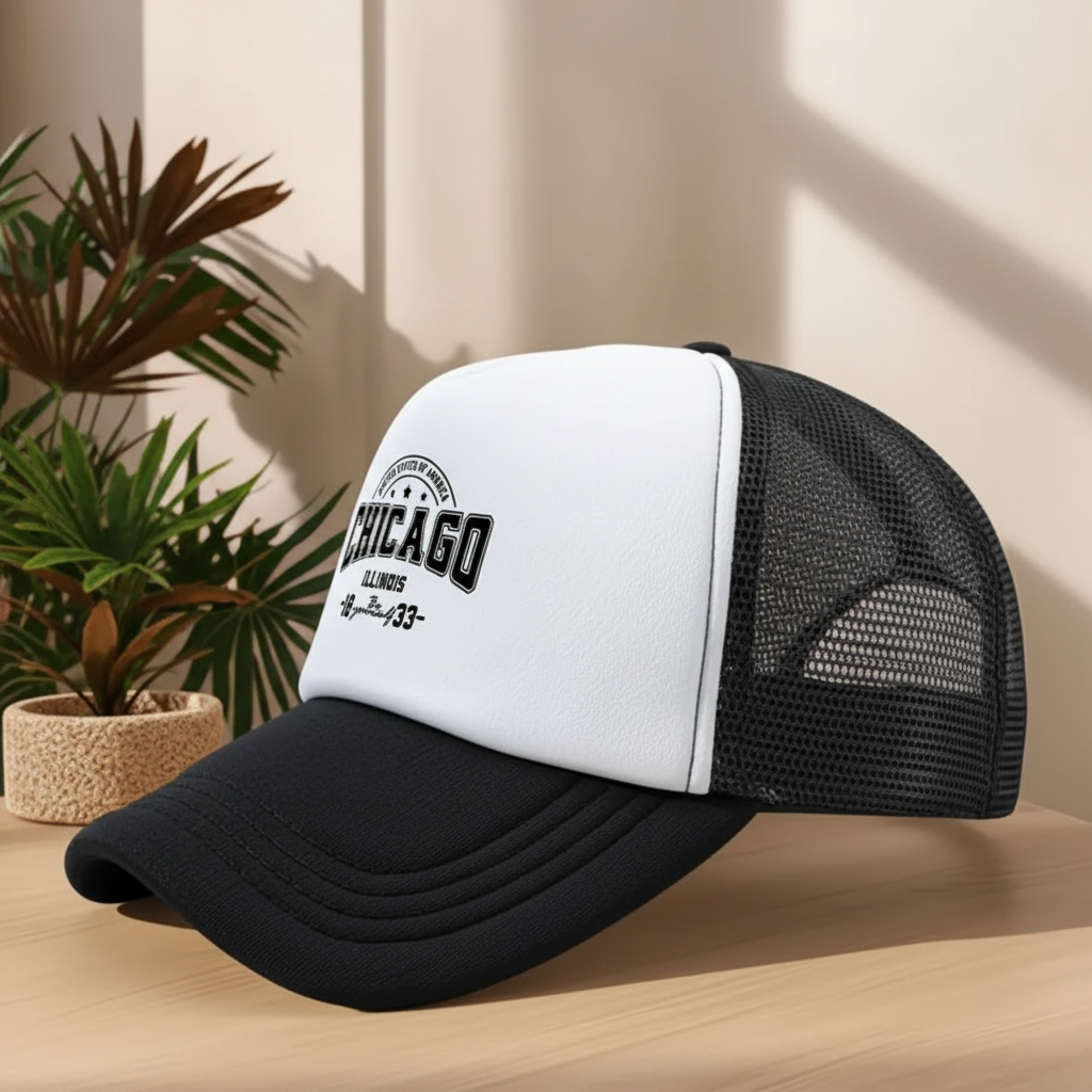 Chicago Illinois trucker cap – side view