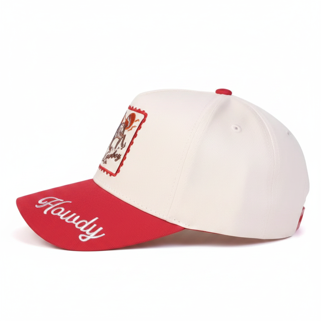 Howdy cowboy embroidered cap – side view