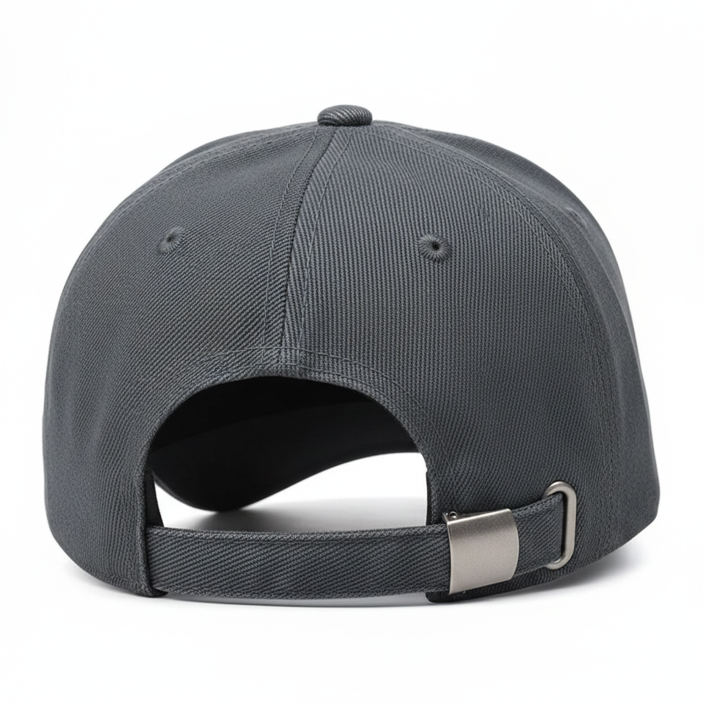 NY Baseball Cap Grey – back view with adjustable strap