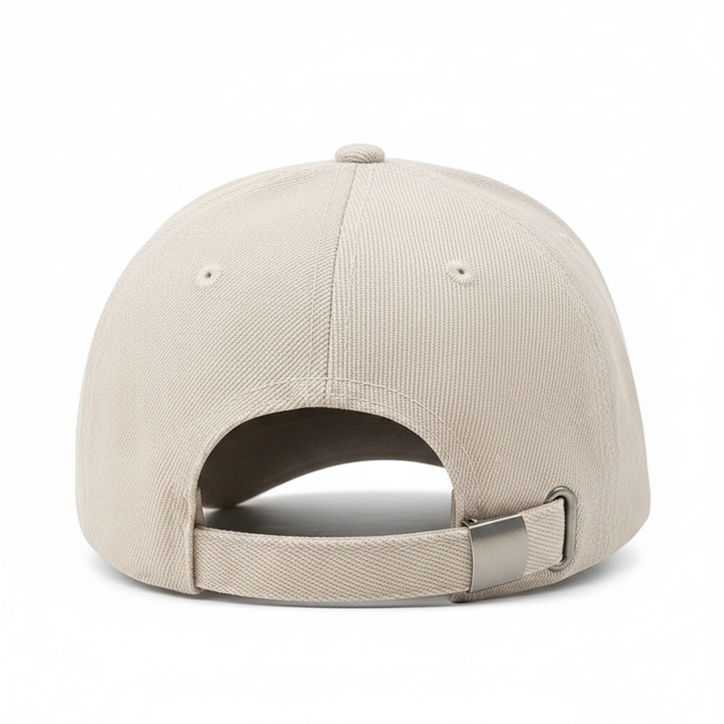 NY Baseball Cap Beige – back view with adjustable strap