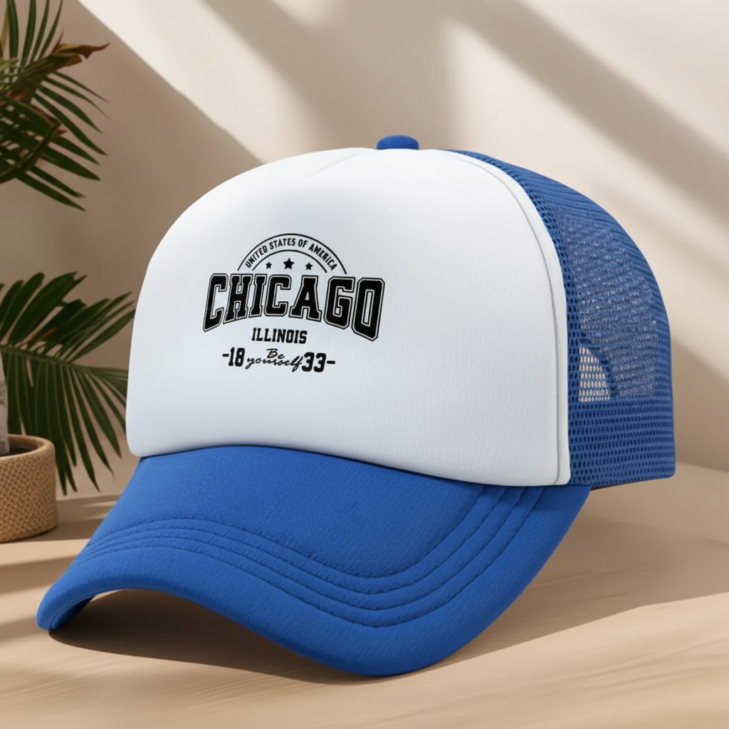 Chicago Illinois trucker cap – side view
