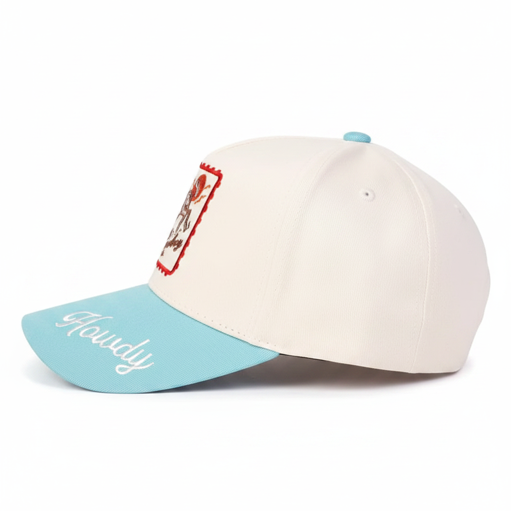 Howdy cowboy embroidered cap – side view