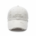 No Time For Romance Distressed Cap White – front view
