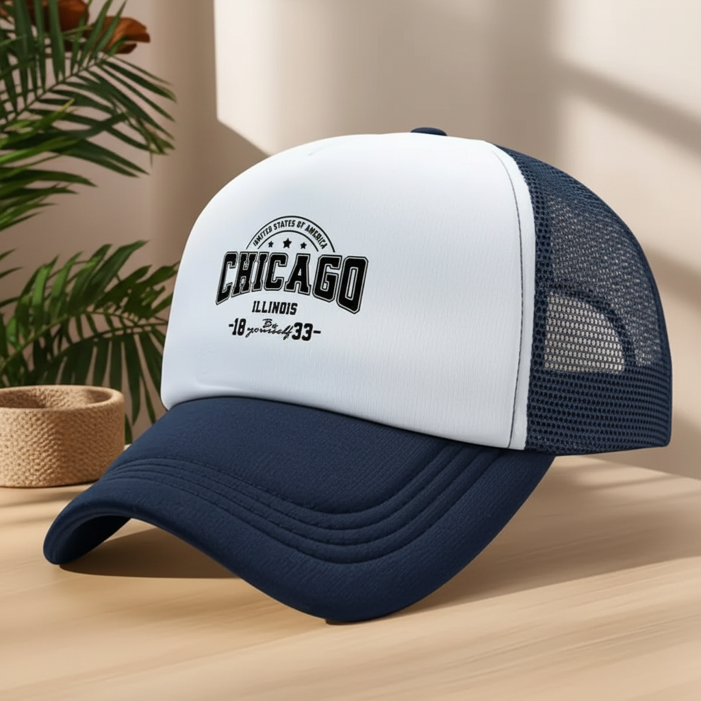 Chicago Illinois trucker cap – side view