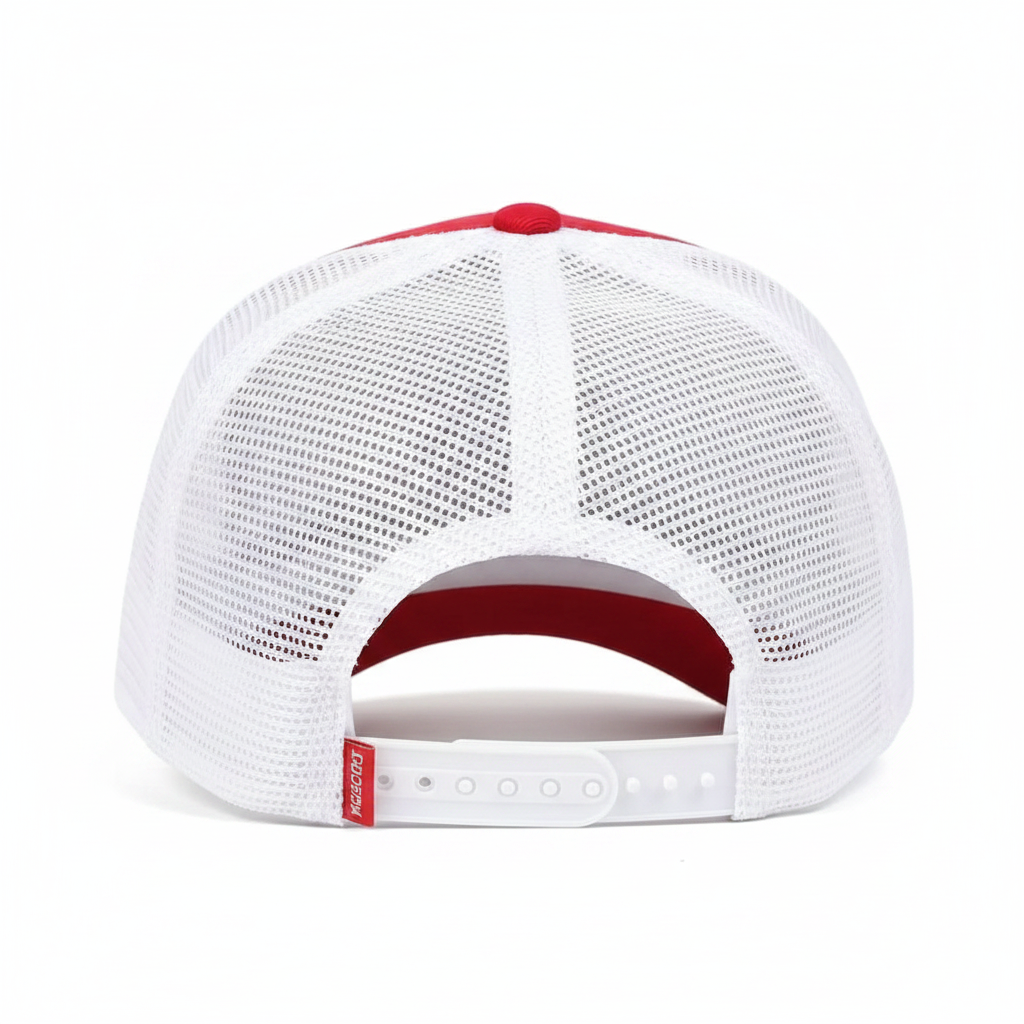 XX Sad Face Trucker Cap back view - white mesh snapback